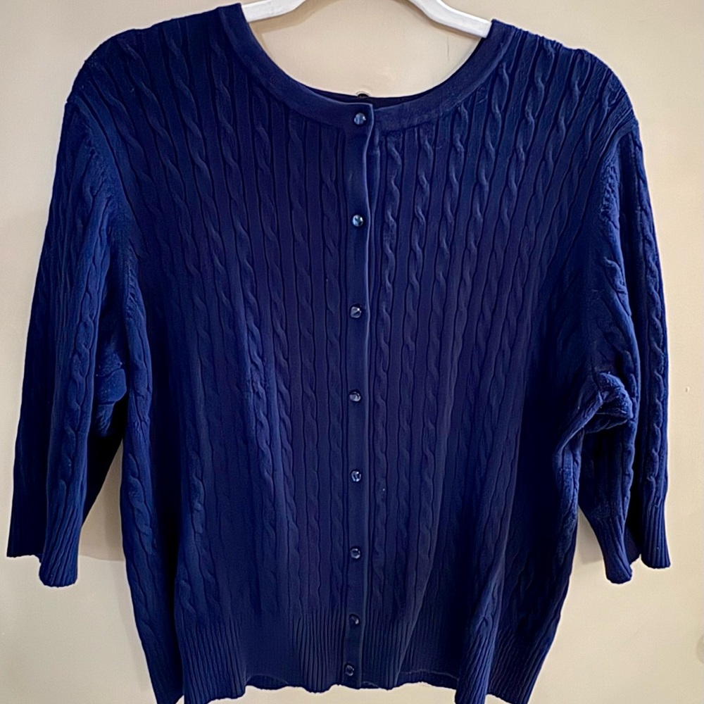 Merona XXL Dark Blue Cable Knit Cardigan Sweater